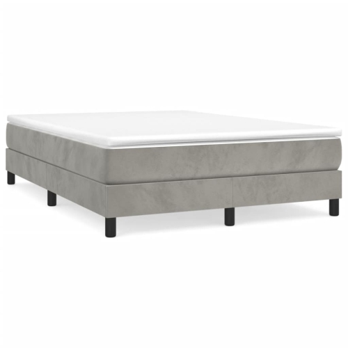 VIDAXL  Box Spring Bed Frame Light Grey 137X190 Cm Full Velvet