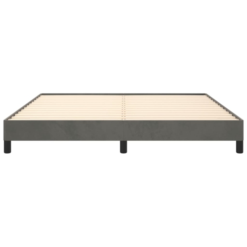 vidaXL Box Spring Bed Frame Dark Grey King Velvet