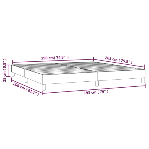 vidaXL Box Spring Bed Frame Dark Grey King Velvet