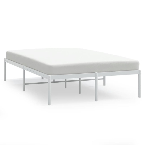 VIDAXL  Metal Bed Frame Without Mattress White 135X190Cm