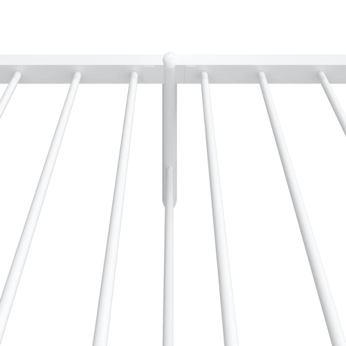vidaXL White Metal Twin XL Bed Frame with Headboard & Footboard, Heavy-Duty, No Mattress
