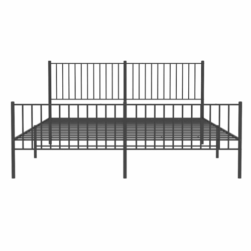 vidaXL Metal California King Bed Frame with Headboard & Footboard, Heavy-Duty, No Mattress