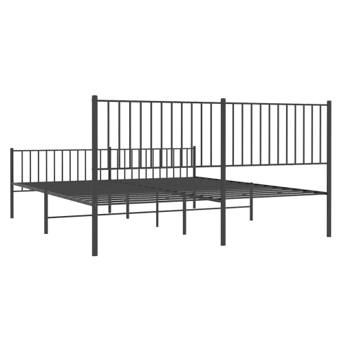 vidaXL Metal California King Bed Frame with Headboard & Footboard, Heavy-Duty, No Mattress