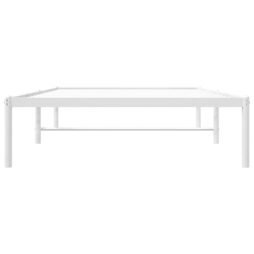 vidaXL White Metal Twin Bed Frame, Heavy-Duty, Under-Bed Storage, No Mattress