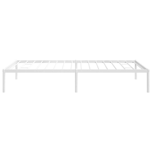 vidaXL White Metal Twin Bed Frame, Heavy-Duty, Under-Bed Storage, No Mattress