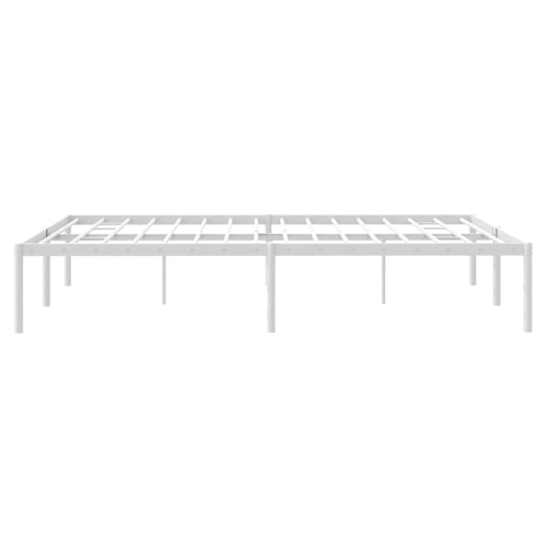 vidaXL White Metal Queen Bed Frame, Under-Bed Storage, Heavy-Duty, No Mattress