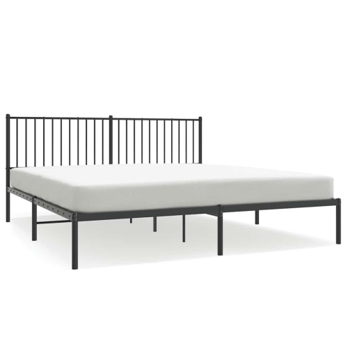 VIDAXL  Metal California King Bed Frame With Headboard, Under-Bed Storage, Heavy-Duty, No Mattress