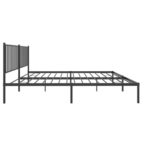 vidaXL Metal California King Bed Frame with Headboard, Under-Bed Storage, Heavy-Duty, No Mattress
