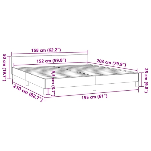 vidaXL Velvet Platform Bed Frame, No Box Spring Needed/No Mattress, Dark Gray Queen Bed