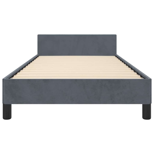 vidaXL Velvet Platform Bed Frame, No Box Spring Needed/No Mattress, Dark Gray Twin XL Bed