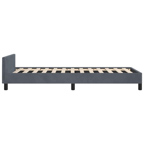 vidaXL Velvet Platform Bed Frame, No Box Spring Needed/No Mattress, Dark Gray Twin XL Bed