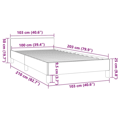 vidaXL Velvet Platform Bed Frame, No Box Spring Needed/No Mattress, Dark Gray Twin XL Bed