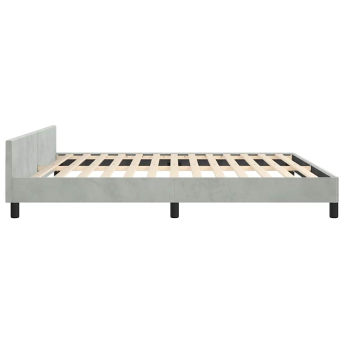 vidaXL Velvet Platform Bed Frame, No Box Spring Needed/No Mattress, Light Gray California King Bed
