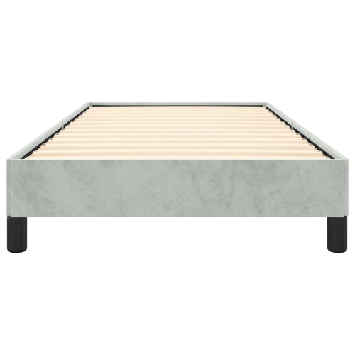 vidaXL Twin Bed Frame, Velvet Upholstered Platform Bed Frame, Light Gray, No Mattress