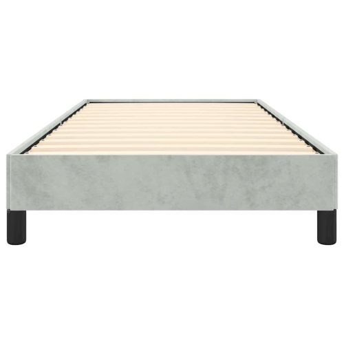 vidaXL Twin XL Bed Frame, Velvet Upholstered Platform Bed Frame, Light Gray, No Mattress
