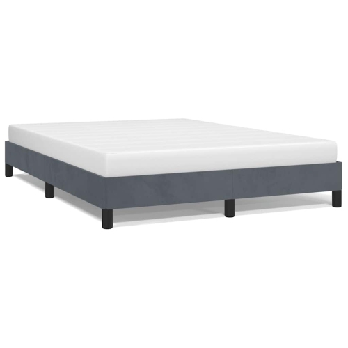 vidaXL Queen Bed Frame, Velvet Upholstered Platform Bed Frame, Dark Gray, No Mattress