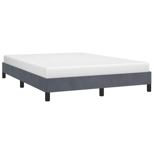 vidaXL Queen Bed Frame, Velvet Upholstered Platform Bed Frame, Dark Gray, No Mattress