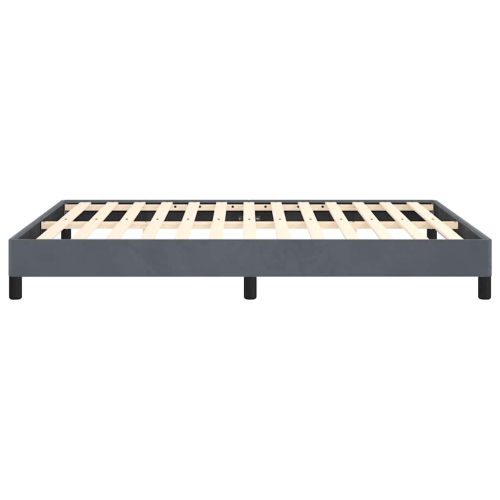vidaXL Queen Bed Frame, Velvet Upholstered Platform Bed Frame, Dark Gray, No Mattress