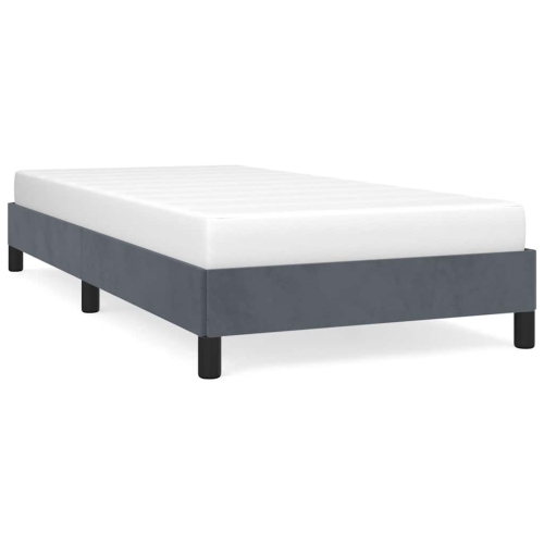 vidaXL Bed Frame without Mattress Dark Grey 100x203 cm Twin XL Velvet