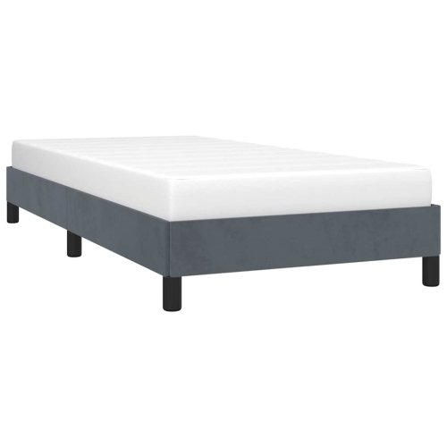 vidaXL Twin XL Bed Frame, Velvet Upholstered Platform Bed Frame, Dark Gray, No Mattress