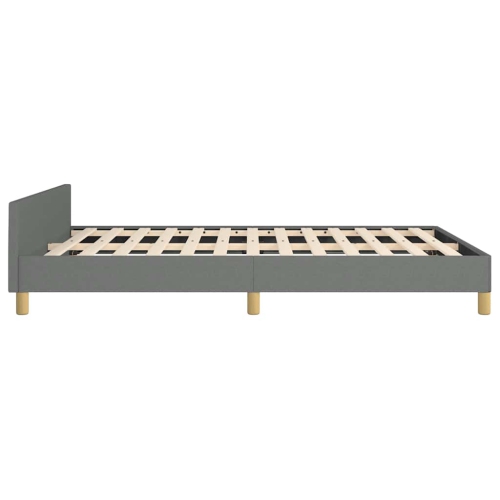 vidaXL Fabric King Platform Bed Frame, Slats Support, Easy Assembly, No Mattress, Dark Gray