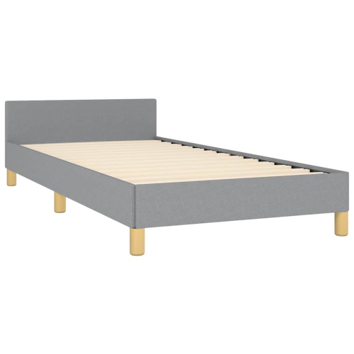 vidaXL Fabric Twin XL Platform Bed Frame, Slats Support, Easy Assembly, No Mattress, Light Gray