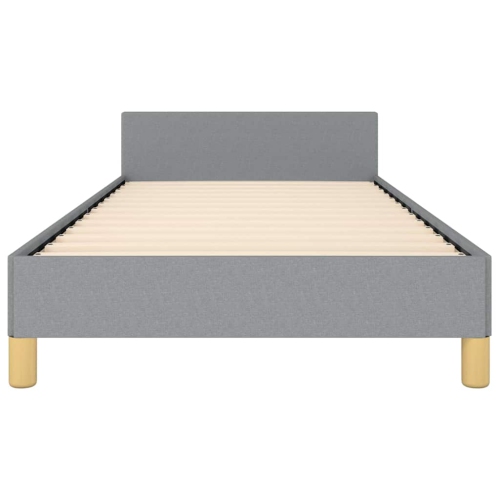 vidaXL Fabric Twin XL Platform Bed Frame, Slats Support, Easy Assembly, No Mattress, Light Gray