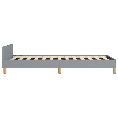 vidaXL Fabric Twin XL Platform Bed Frame, Slats Support, Easy Assembly, No Mattress, Light Gray