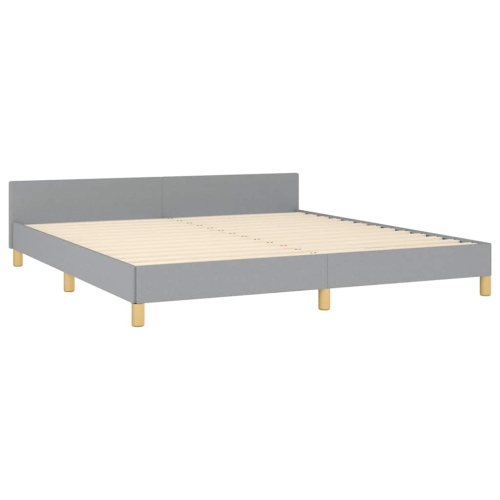 vidaXL Fabric King Platform Bed Frame, Slats Support, Easy Assembly, No Mattress, Light Gray