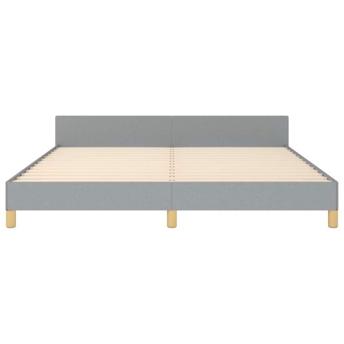 vidaXL Fabric King Platform Bed Frame, Slats Support, Easy Assembly, No Mattress, Light Gray