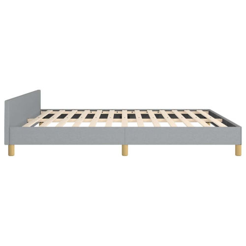 vidaXL Fabric King Platform Bed Frame, Slats Support, Easy Assembly, No Mattress, Light Gray