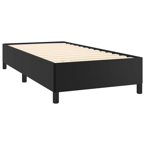 vidaXL Twin Bed Frame, Faux Leather Upholstered Platform Bed Frame, Black, No Mattress