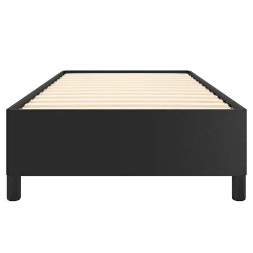 vidaXL Twin Bed Frame, Faux Leather Upholstered Platform Bed Frame, Black, No Mattress