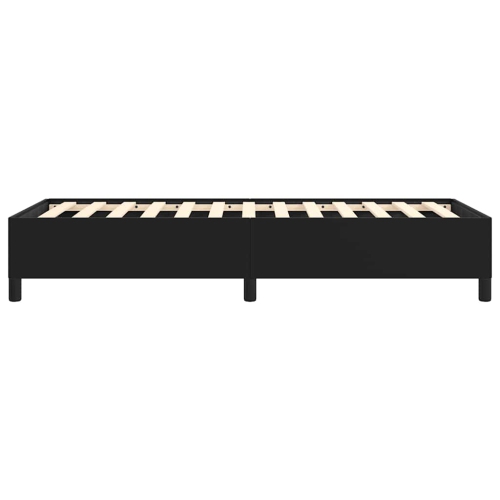 vidaXL Twin Bed Frame, Faux Leather Upholstered Platform Bed Frame, Black, No Mattress