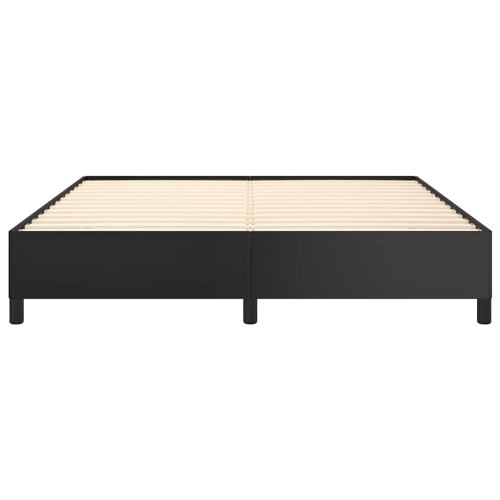 vidaXL California King Bed Frame, Faux Leather Upholstered Platform Bed Frame, Black, No Mattress