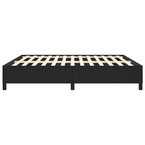 vidaXL California King Bed Frame, Faux Leather Upholstered Platform Bed Frame, Black, No Mattress