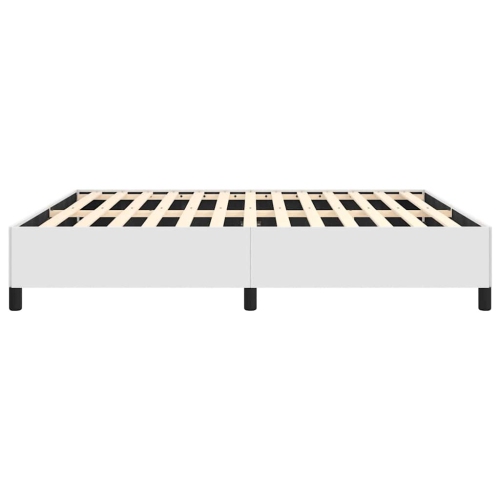 vidaXL King Bed Frame, Faux Leather Upholstered Platform Bed Frame, White, No Mattress