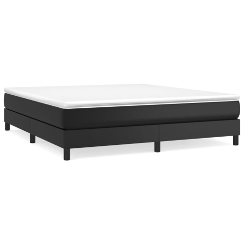 VIDAXL  Box Spring Bed Frame King Faux Leather (Us Only) In Black