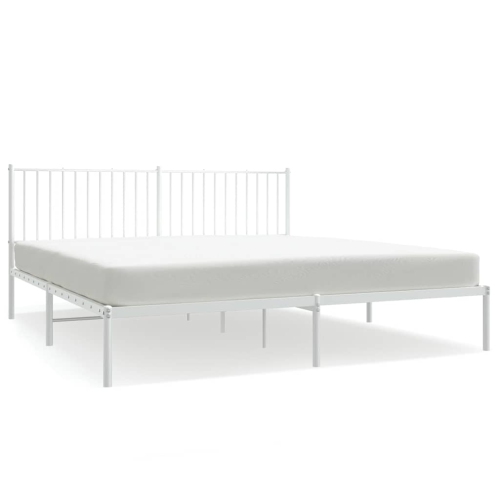 VIDAXL  Metal California King Bed Frame With Headboard, Under-Bed Storage, Heavy-Duty, No Mattress