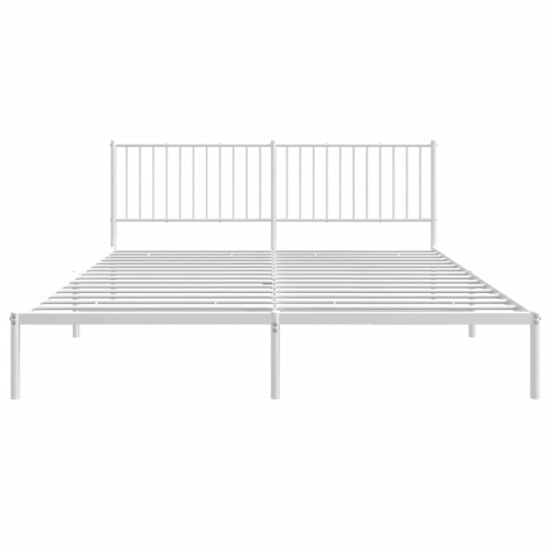 vidaXL Metal California King Bed Frame with Headboard, Under-Bed Storage, Heavy-Duty, No Mattress