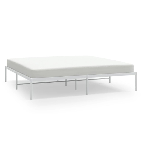 VIDAXL  Metal Bed Frame Without Mattress White 183X213Cm