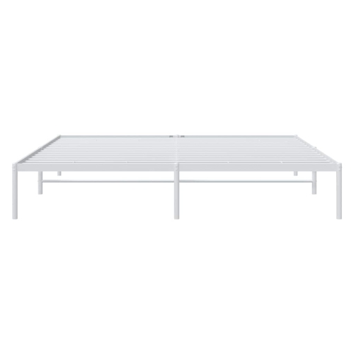 vidaXL White Metal California King Bed Frame, Under-Bed Storage, Heavy-Duty, No Mattress