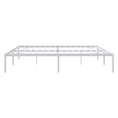 vidaXL White Metal California King Bed Frame, Under-Bed Storage, Heavy-Duty, No Mattress