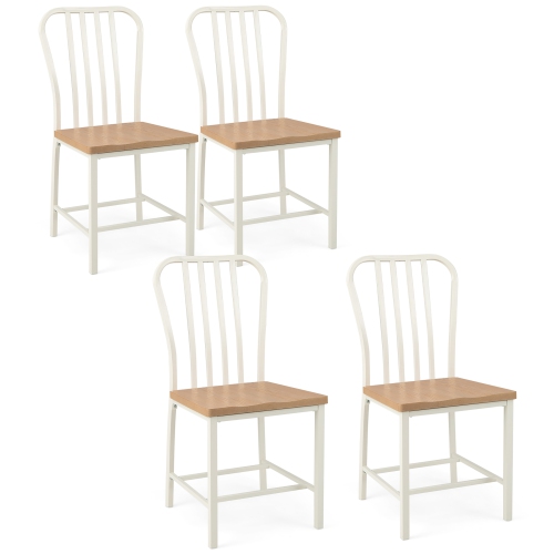 GYMAX  Dining Chair Set Of 4 Armless Spindle Back Kitchen Chairs W/ Ergonomic Seat