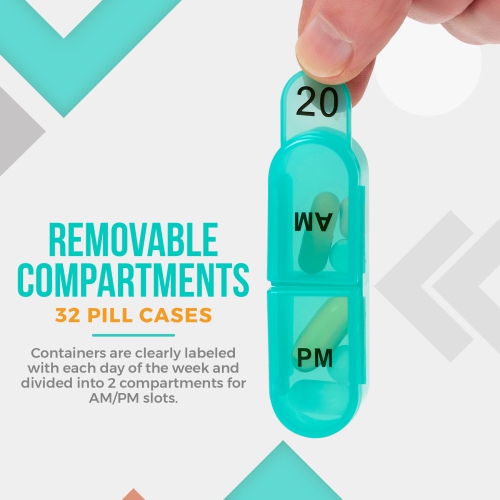 Monthly Pill Organizer 2 Times a Day, 30 Day Pill Box AM PM, Morning and Night One Month Pill Box Organizer with Daily Removable 31 Day Pill