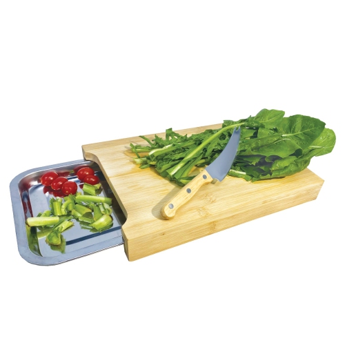 JS Gourmet - Bamboo Cutting Board with Sliding Tray