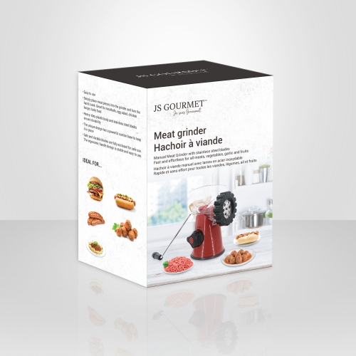 JS Gourmet - Multifunctional Manual Meat and Vegetable Grinder, Stainless Steel Blade