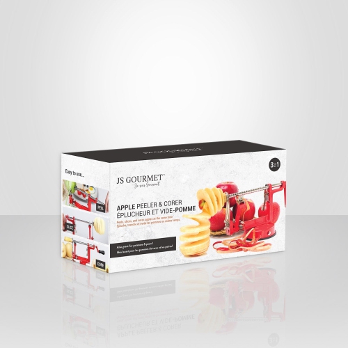 JS Gourmet - 3 in 1 Manual Apple Peeler and Corer