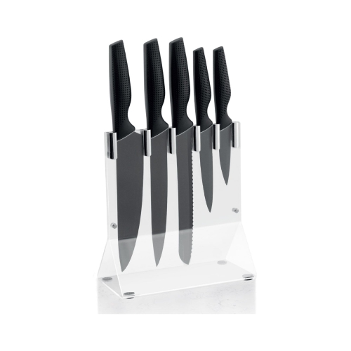 JS Gourmet - Kitchen Knife Set with Clear Storage Holder