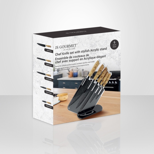 JS Gourmet - Knife Set with Acrylic Storage Holder